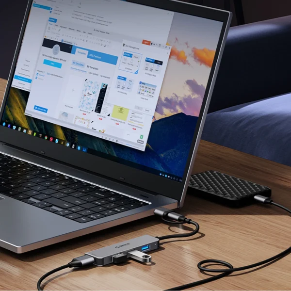 Orico YSA7-U3 USB-A/USB-C Hub Docking Station 4x USB-A 2.0 + 1x USB-A 3.0 + 2x USB-C 2.0 - Grayeng