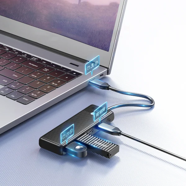 Orico PAPW4A-C3 USB-A Hub Docking Station 4x USB-A 3.0 - Blackeng