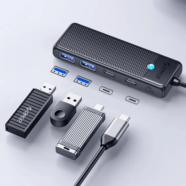 Hub USB-C Orico PAPW2AC-C3 docking station 2x USB-A 3.0 + 2x USB-C 3.0 - blackeng