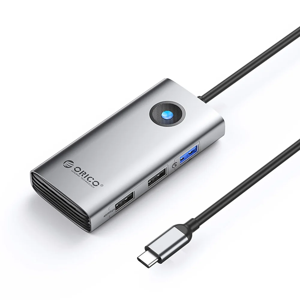 Orico PW11-5P USB-C Hub Docking Station 1x USB-A 3.0 + 2x USB-A 2.0 + 1x USB-C PD + 1x HDMI - Grayeng