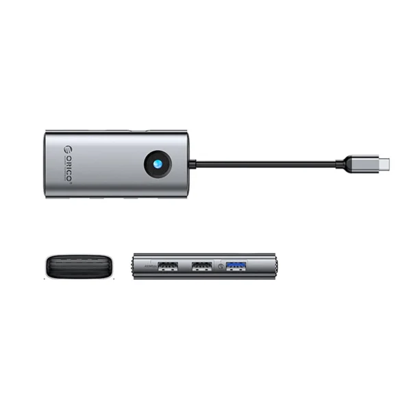 Orico PW11-5P USB-C Hub Docking Station 1x USB-A 3.0 + 2x USB-A 2.0 + 1x USB-C PD + 1x HDMI - Grayeng