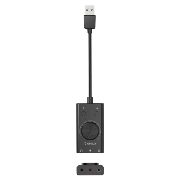 Orico SC2 External Multifunction Sound Card with USB-A - Blackeng