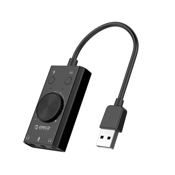 Orico SC2 External Multifunction Sound Card with USB-A - Blackeng