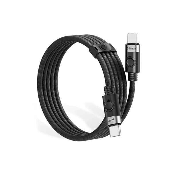 Orico CDX 60W 3A Power Delivery USB-C - USB-C 1m Cable - Blackeng