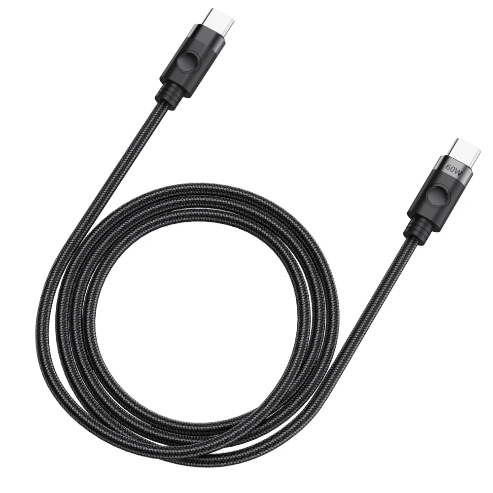 Orico CDX 60W 3A Power Delivery USB-C - USB-C 1m Cable - Blackeng