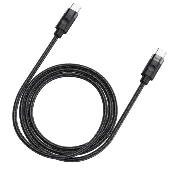 Orico CDX 60W 3A Power Delivery USB-C - USB-C 1m Cable - Blackeng