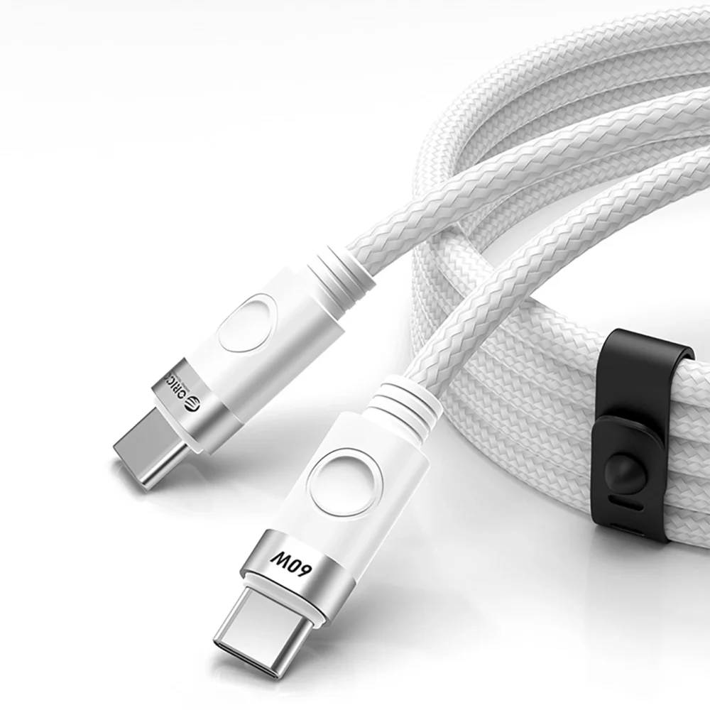 Orico CDX 60W 3A Power Delivery USB-C - USB-C 1m Cable - Whiteeng