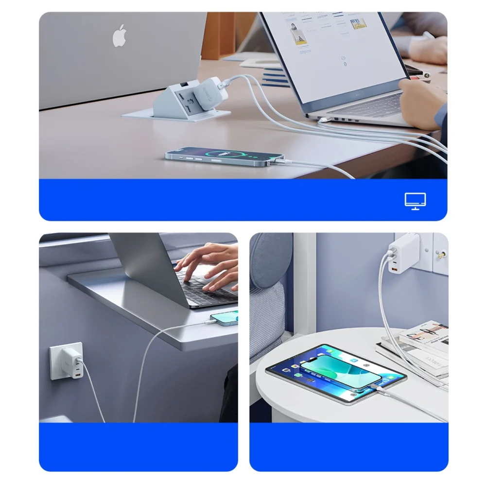 Orico CDX 60W 3A Power Delivery USB-C - USB-C 1m Cable - Whiteeng