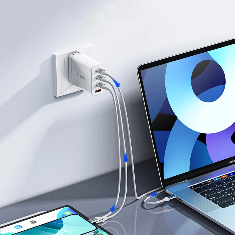 Orico CDX 100W 5A Power Delivery USB-C - USB-C 1m Cable - Whiteeng
