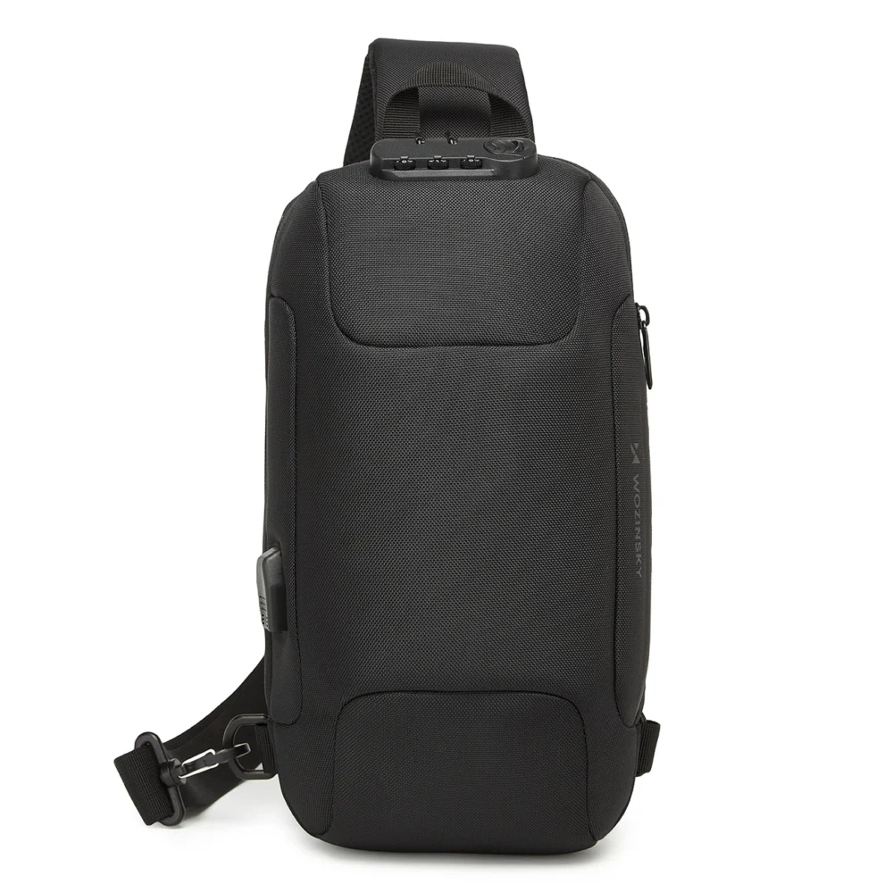 Wozinsky Premium Single Shoulder Anti-Theft City Backpack with Organizer and USB - Blackeng