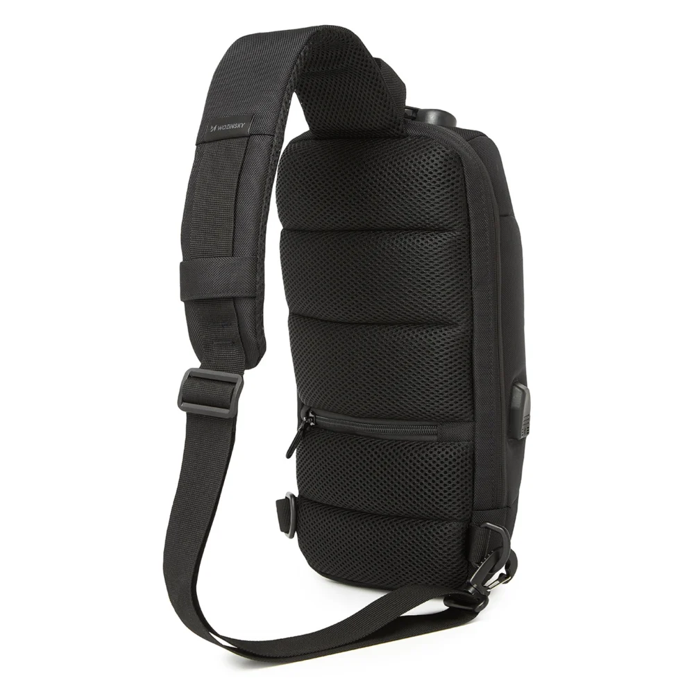 Wozinsky Premium Single Shoulder Anti-Theft City Backpack with Organizer and USB - Blackeng