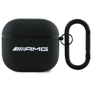 AMG Leather White Logo Case for AirPods 4 - Black / Whiteeng
