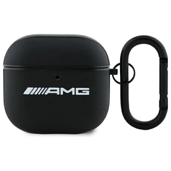 AMG Leather White Logo Case for AirPods 4 - Black / Whiteeng