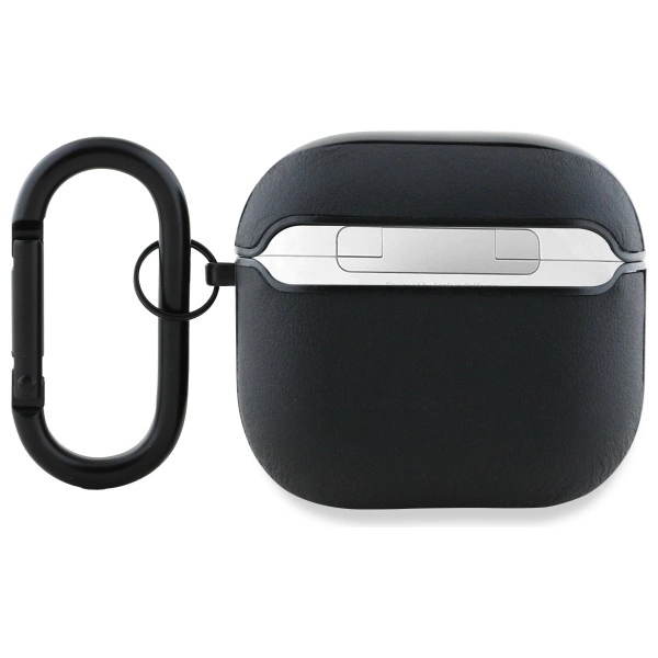 AMG Leather White Logo Case for AirPods 4 - Black / Whiteeng