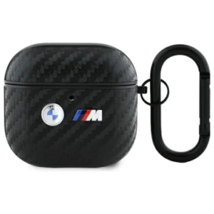 BMW Carbon Double Metal Logo Case for AirPods 4 - Blackeng