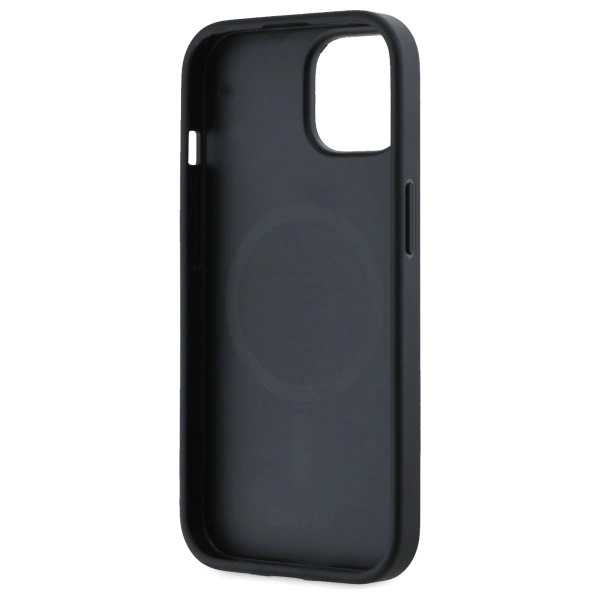 DKNY Grained Metal Logo MagSafe iPhone 15 Case - Beigeeng