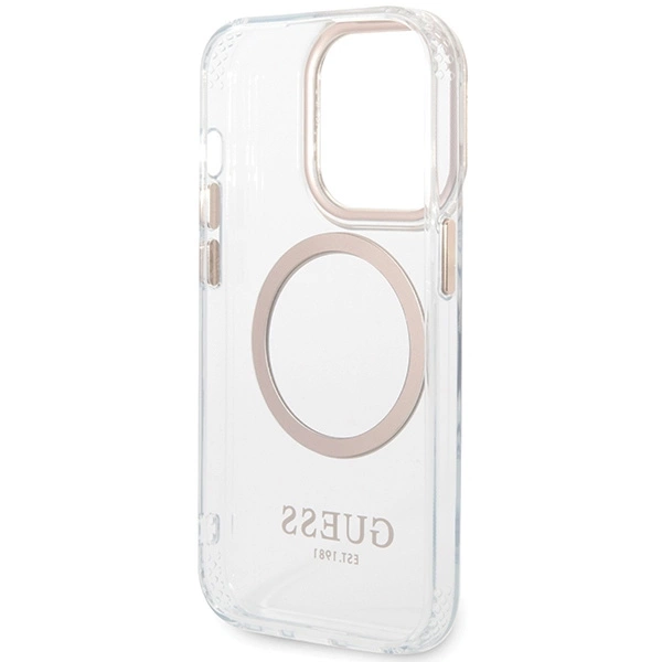 Guess Metal Outline MagSafe case for iPhone 15 Pro - goldeng