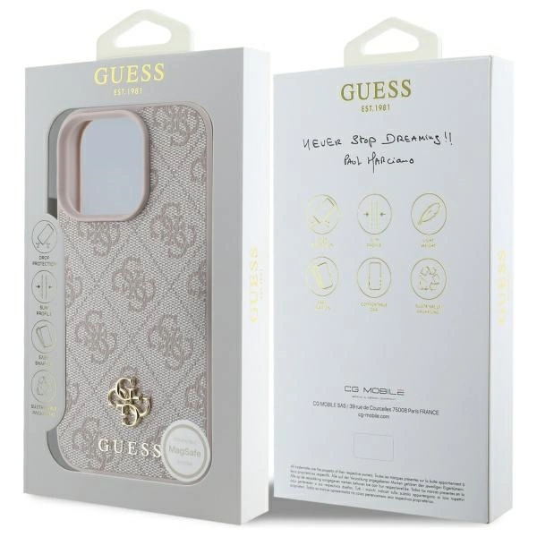 Guess Small Classic MagSafe iPhone 16 Pro Case - Pinkeng