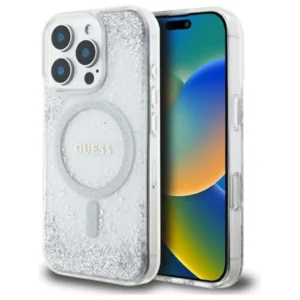Guess Resin Gradient Glitter MagSafe case for iPhone 16 Pro - silvereng