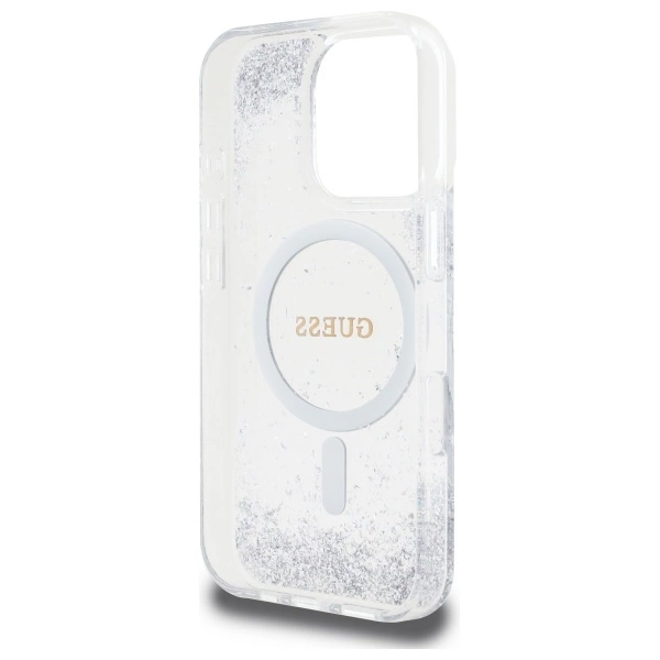 Guess Resin Gradient Glitter MagSafe case for iPhone 16 Pro - silvereng