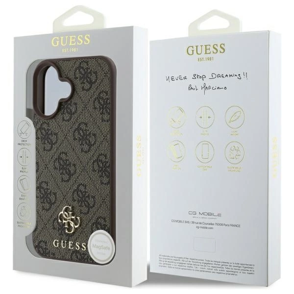 Guess 4G Small Classic MagSafe iPhone 16 Case - Browneng