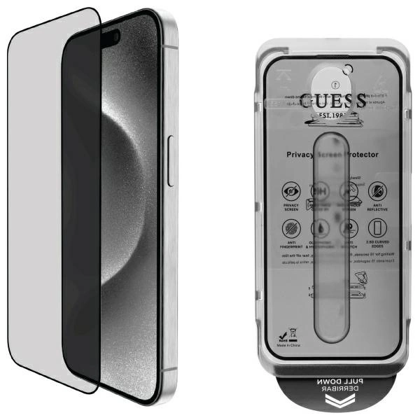Guess Screen Protector Privacy 2.5D Outline tempered glass for iPhone 16eng