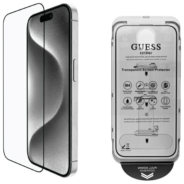 Guess Screen Protector 2.5D Outline Tempered Glass for iPhone 16 Pro Maxeng