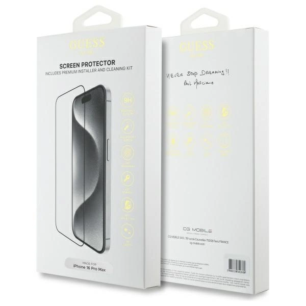 Guess Screen Protector 2.5D Outline Tempered Glass for iPhone 16 Pro Maxeng