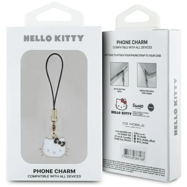 Hello Kitty Charm Kitty Head Pendant - Blackeng