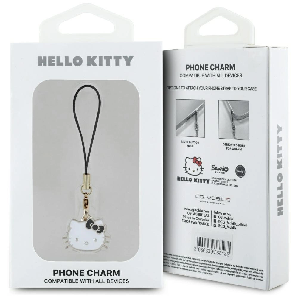 Hello Kitty Charm Kitty Head Pendant - Blackeng