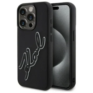Karl Lagerfeld 3D Rubber Signature Case for iPhone 15 Pro Max - Blackeng
