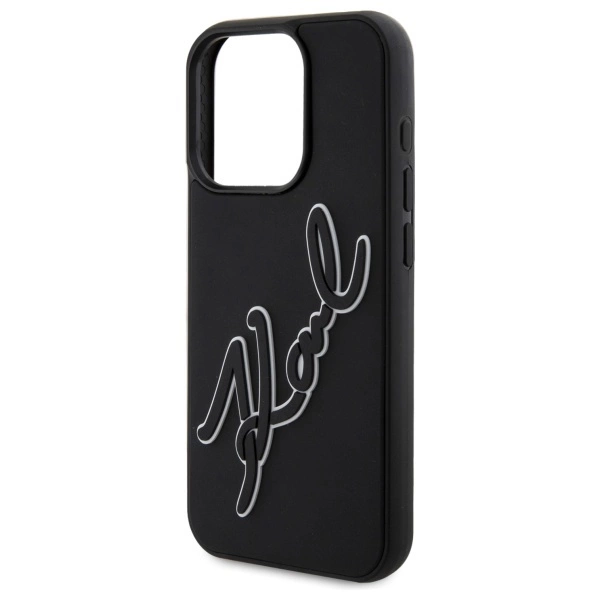 Karl Lagerfeld 3D Rubber Signature Case for iPhone 15 Pro Max - Blackeng