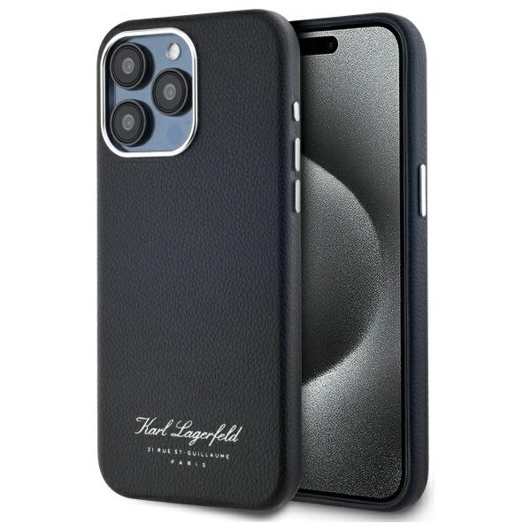 Karl Lagerfeld Hotel RSG Case for iPhone 15 Pro Max - Blackeng