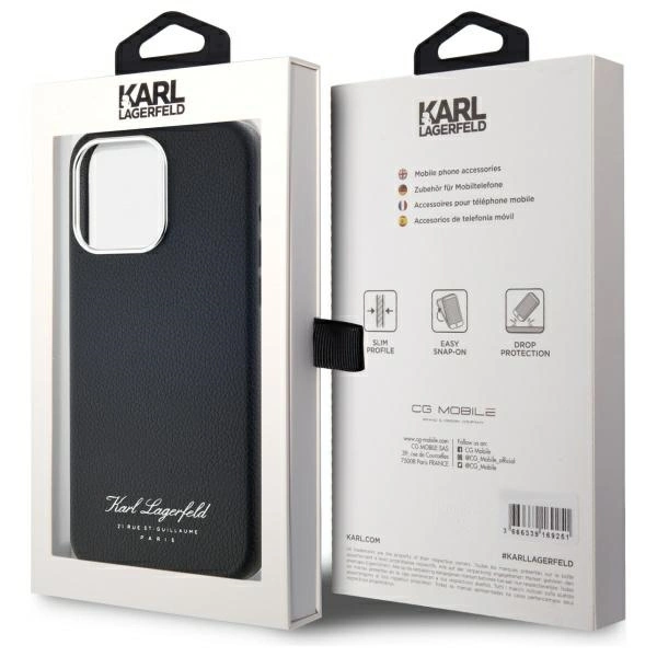 Karl Lagerfeld Hotel RSG Case for iPhone 15 Pro Max - Blackeng