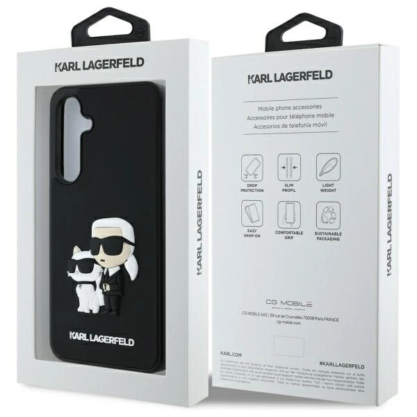 Karl Lagerfeld 3D Rubber Karl&Choupette Case for Samsung Galaxy S24 FE - Blackeng