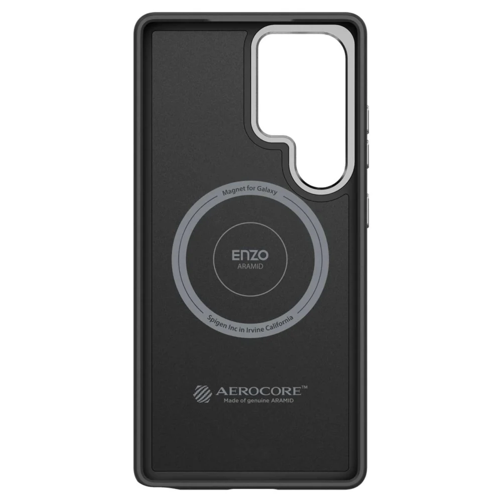 Spigen Enzo Aramid GP-FPS938PGABW Silicone Case with Built-in MagFit Ring for Samsung Galaxy S25 Ultra - Blackeng