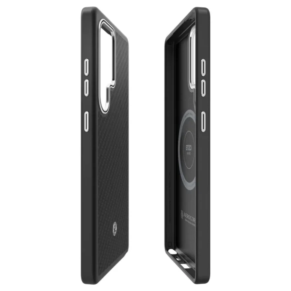 Spigen Enzo Aramid GP-FPS938PGABW Silicone Case with Built-in MagFit Ring for Samsung Galaxy S25 Ultra - Blackeng