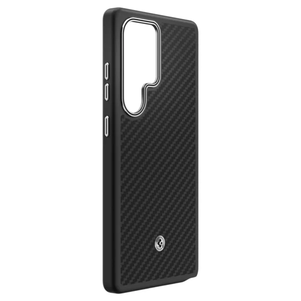 Spigen Enzo Aramid GP-FPS938PGABW Silicone Case with Built-in MagFit Ring for Samsung Galaxy S25 Ultra - Blackeng