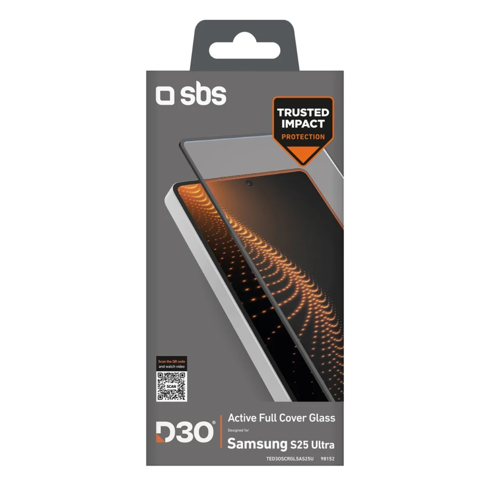 SBS Tempered Glass D3O with frame for Samsung Galaxy S25 Ultraeng