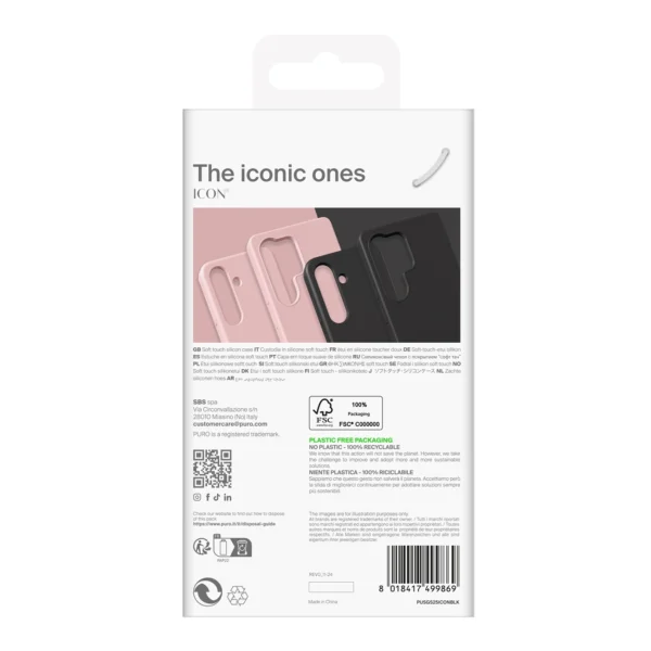 Puro Icon Silicone Case for Samsung Galaxy S25 - Blackeng