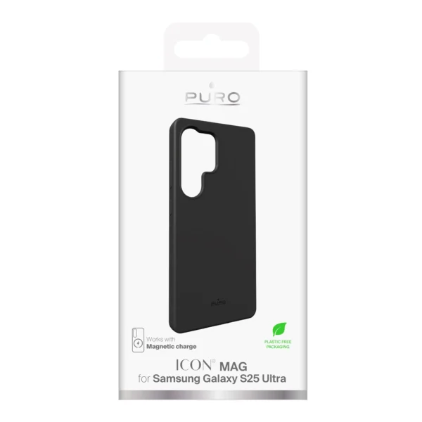 Puro Icon Mag Silicone Case with MagSafe for Samsung Galaxy S25 Ultra - Blackeng