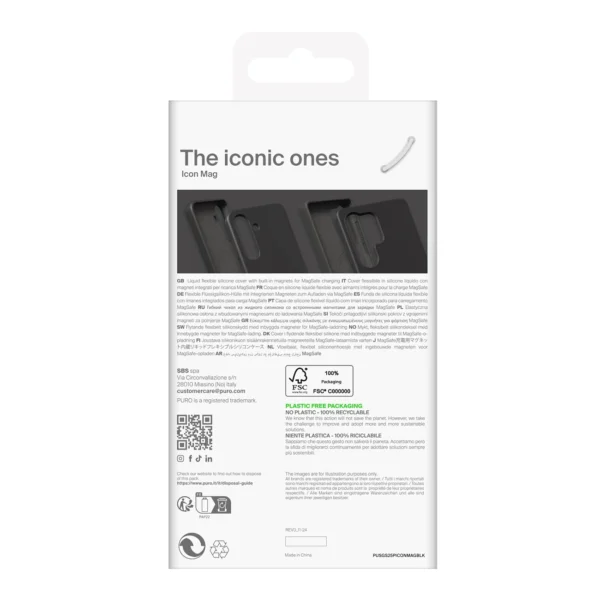 Puro Icon Mag Silicone Case with MagSafe for Samsung Galaxy S25+ - Blackeng