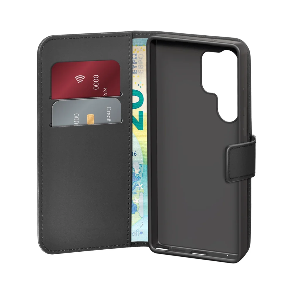 Puro Booklet Case with Flip and Wallet for Samsung Galaxy S25 Ultra - Blackeng