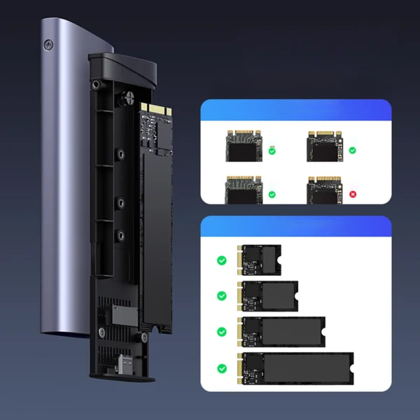 Ugreen CM767 M.2 NVMe/SATA SSD Disk Case - Silvereng