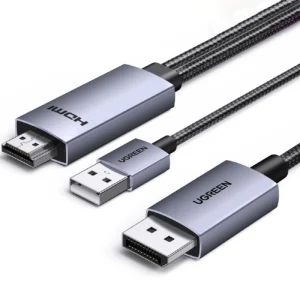Ugreen HD169 HDMI to DisplayPort Directional Cable, 4K@60Hz, 2m - Grayeng