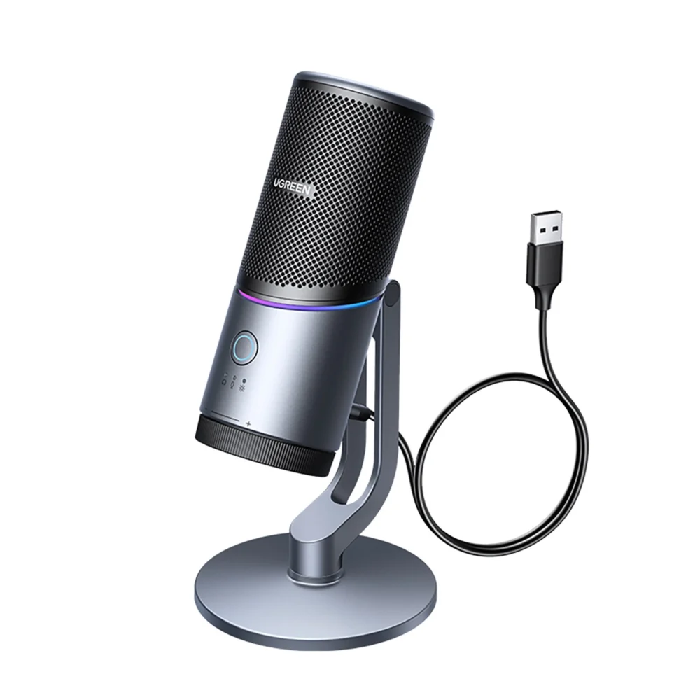 Ugreen CM769 Desktop Microphone with USB-A, RGB LED - Silvereng