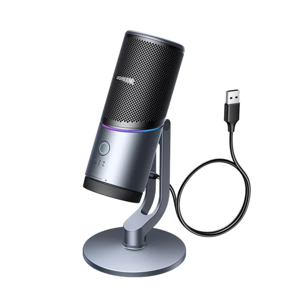 Ugreen CM769 Desktop Microphone with USB-A, RGB LED - Silvereng