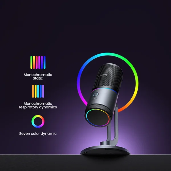 Ugreen CM769 Desktop Microphone with USB-A, RGB LED - Silvereng