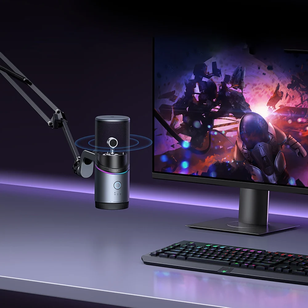 Ugreen CM769 Desktop Microphone with USB-A, RGB LED - Silvereng