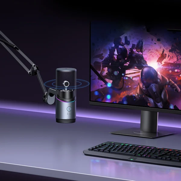 Ugreen CM769 Desktop Microphone with USB-A, RGB LED - Silvereng